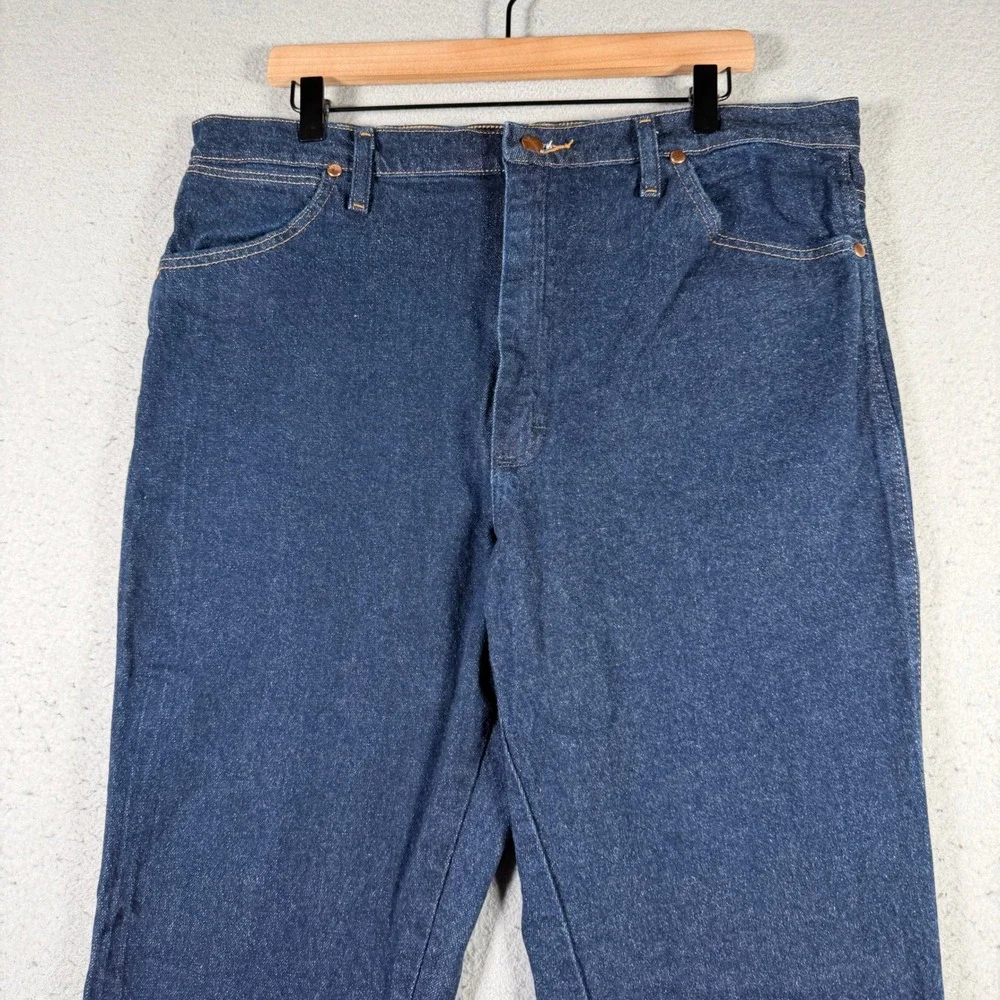 Wrangler 937STR Cowboy Cut Slim Fit Jeans Mens 38x32 Dark Wash‎ Straight Indigo